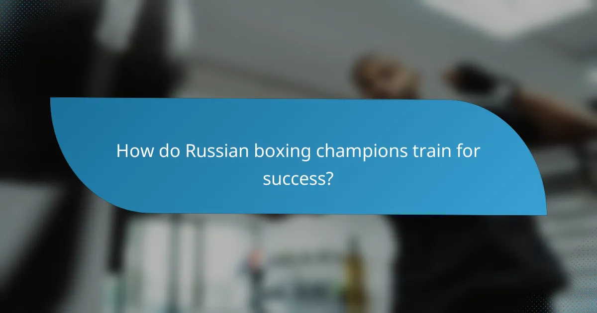 How do Russian boxing champions train for success?
