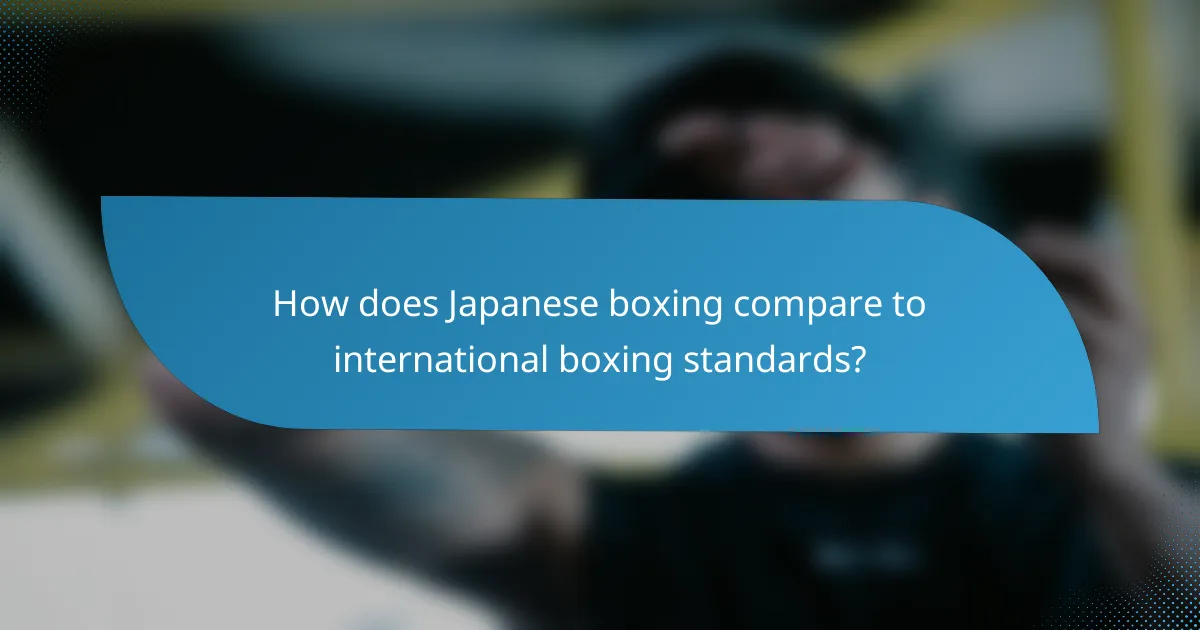 How does Japanese boxing compare to international boxing standards?