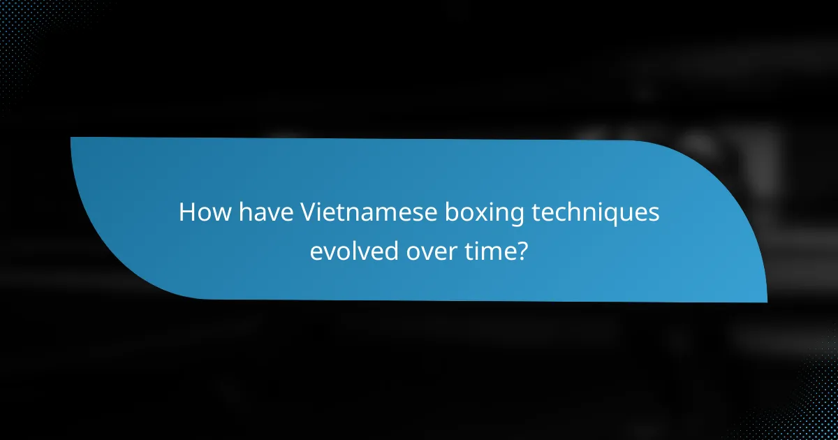 How have Vietnamese boxing techniques evolved over time?