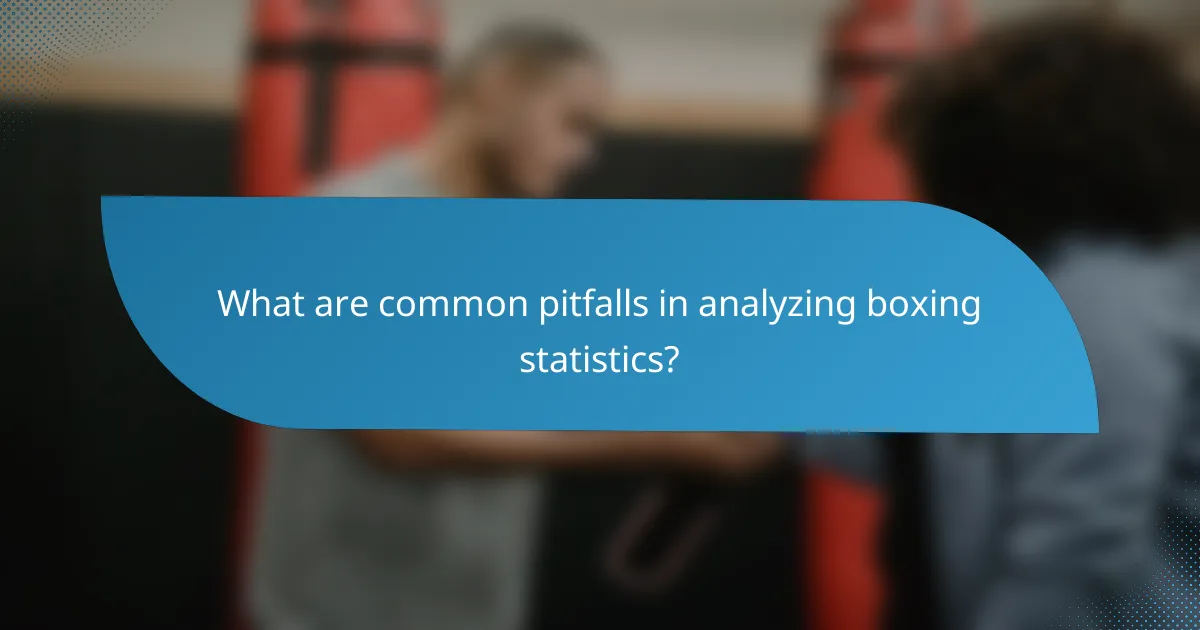What are common pitfalls in analyzing boxing statistics?