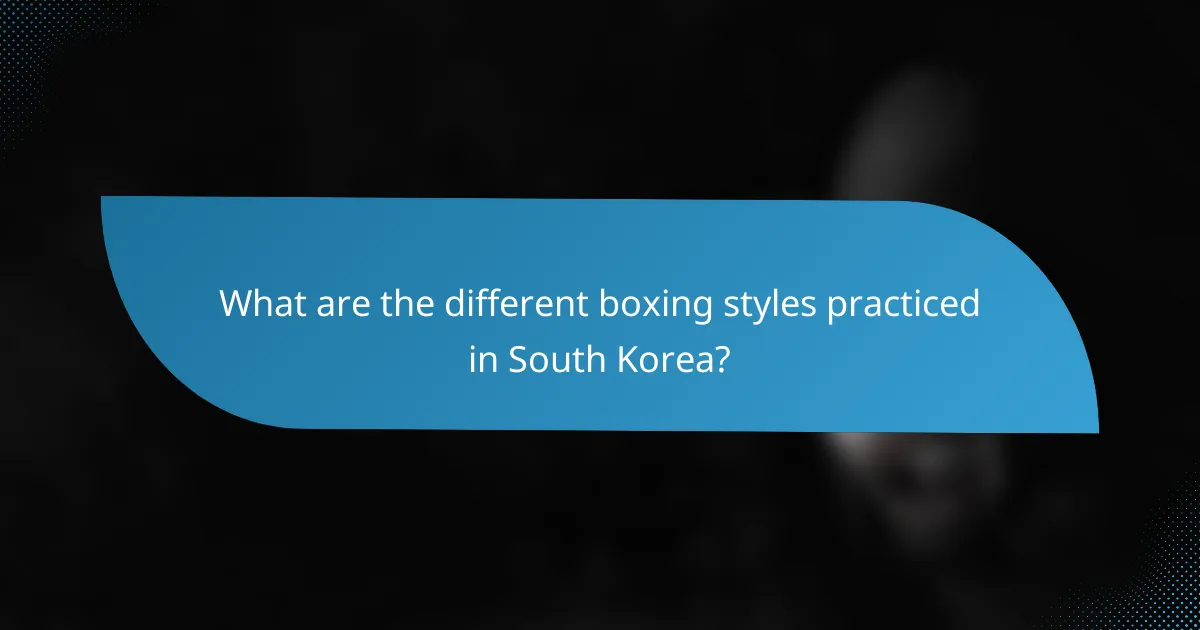 What are the different boxing styles practiced in South Korea?