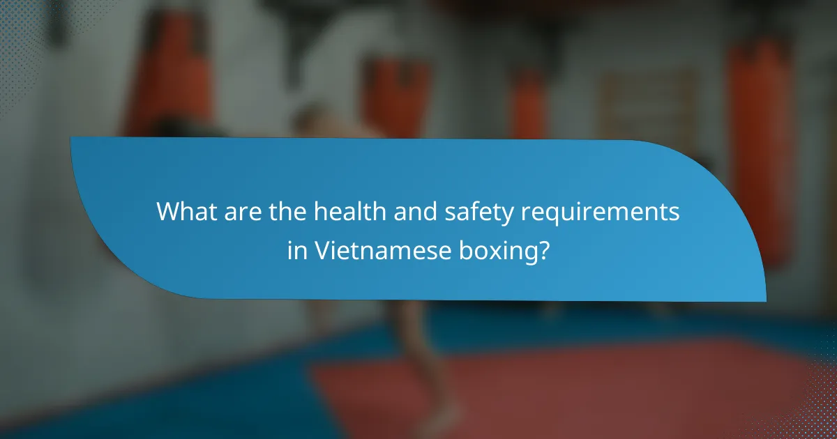 What are the health and safety requirements in Vietnamese boxing?