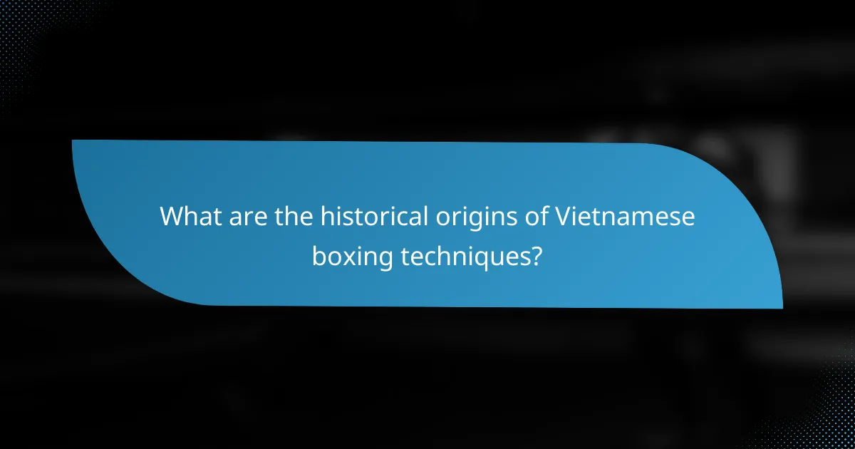What are the historical origins of Vietnamese boxing techniques?