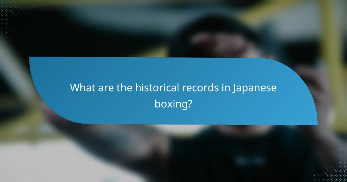 What are the historical records in Japanese boxing?