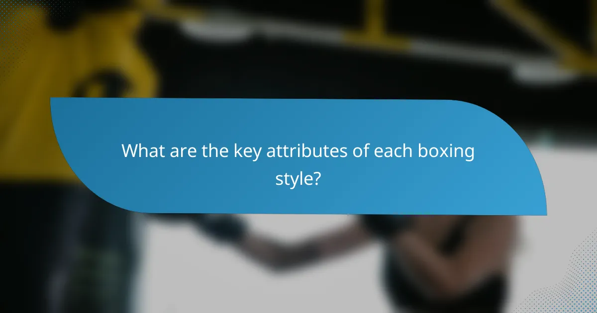What are the key attributes of each boxing style?