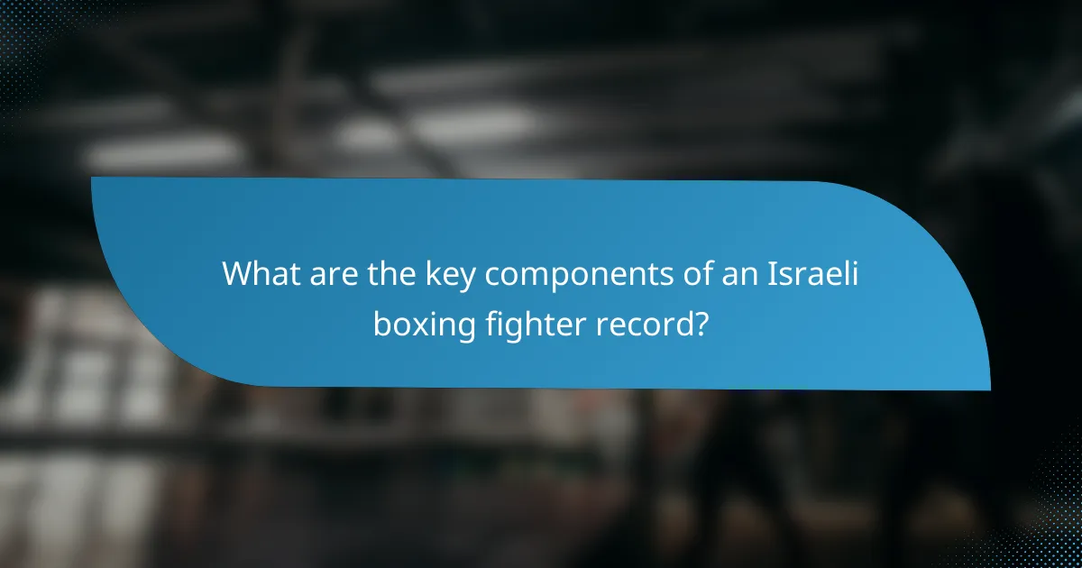 What are the key components of an Israeli boxing fighter record?