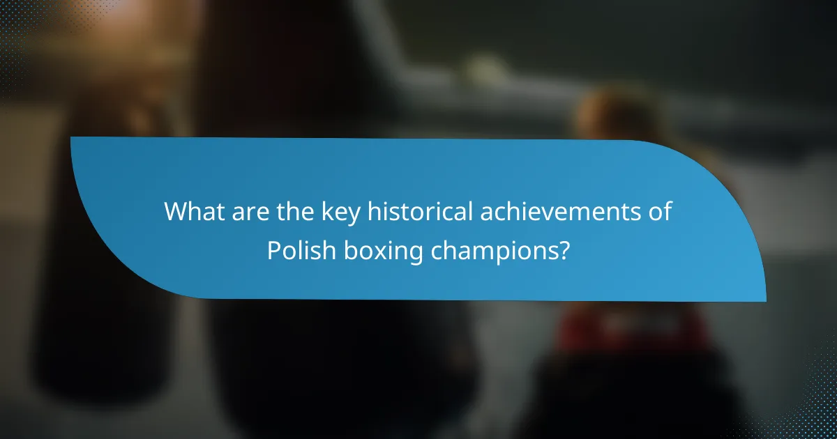 What are the key historical achievements of Polish boxing champions?
