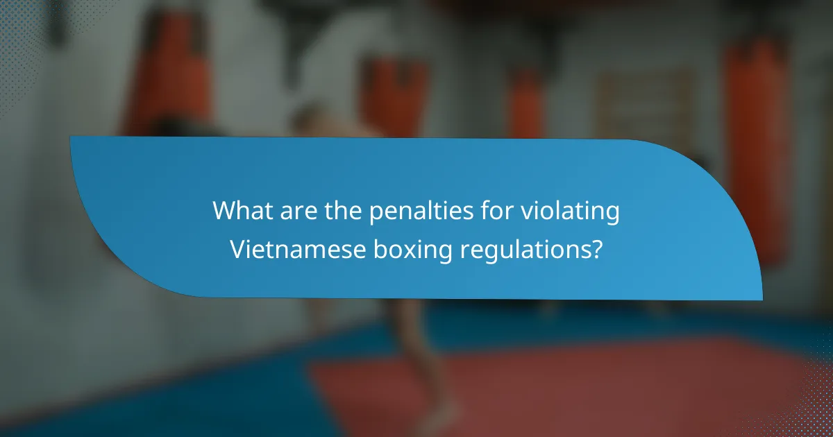 What are the penalties for violating Vietnamese boxing regulations?