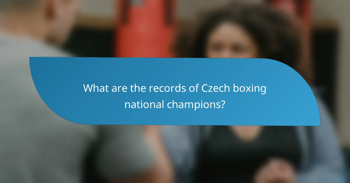 What are the records of Czech boxing national champions?