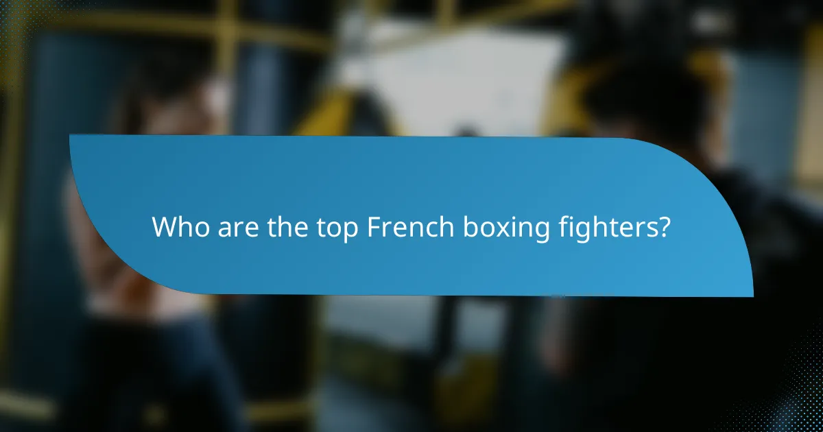 Who are the top French boxing fighters?